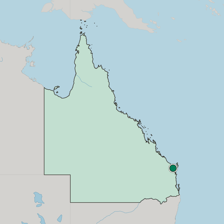 Map showing Hervey Bay — In State of Queensland