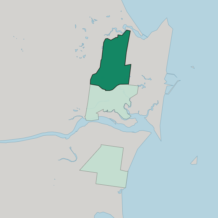 Map showing Andergrove — In Mackay