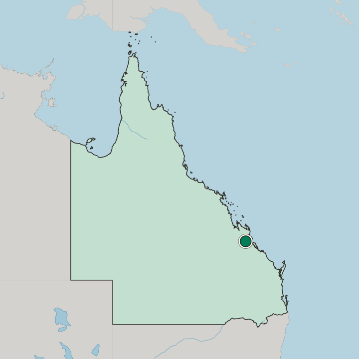 Map showing Rockhampton — In State of Queensland
