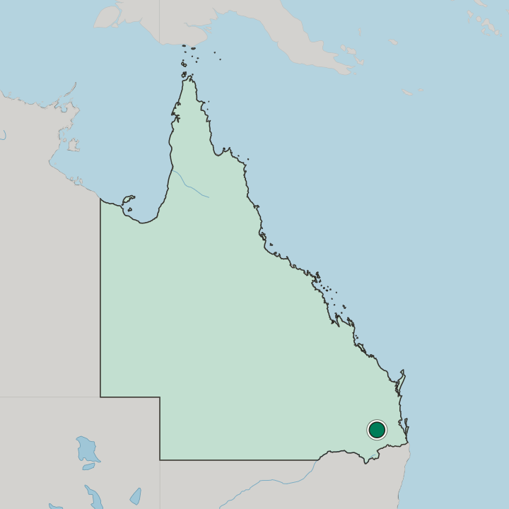 Map showing South Toowoomba — In State of Queensland