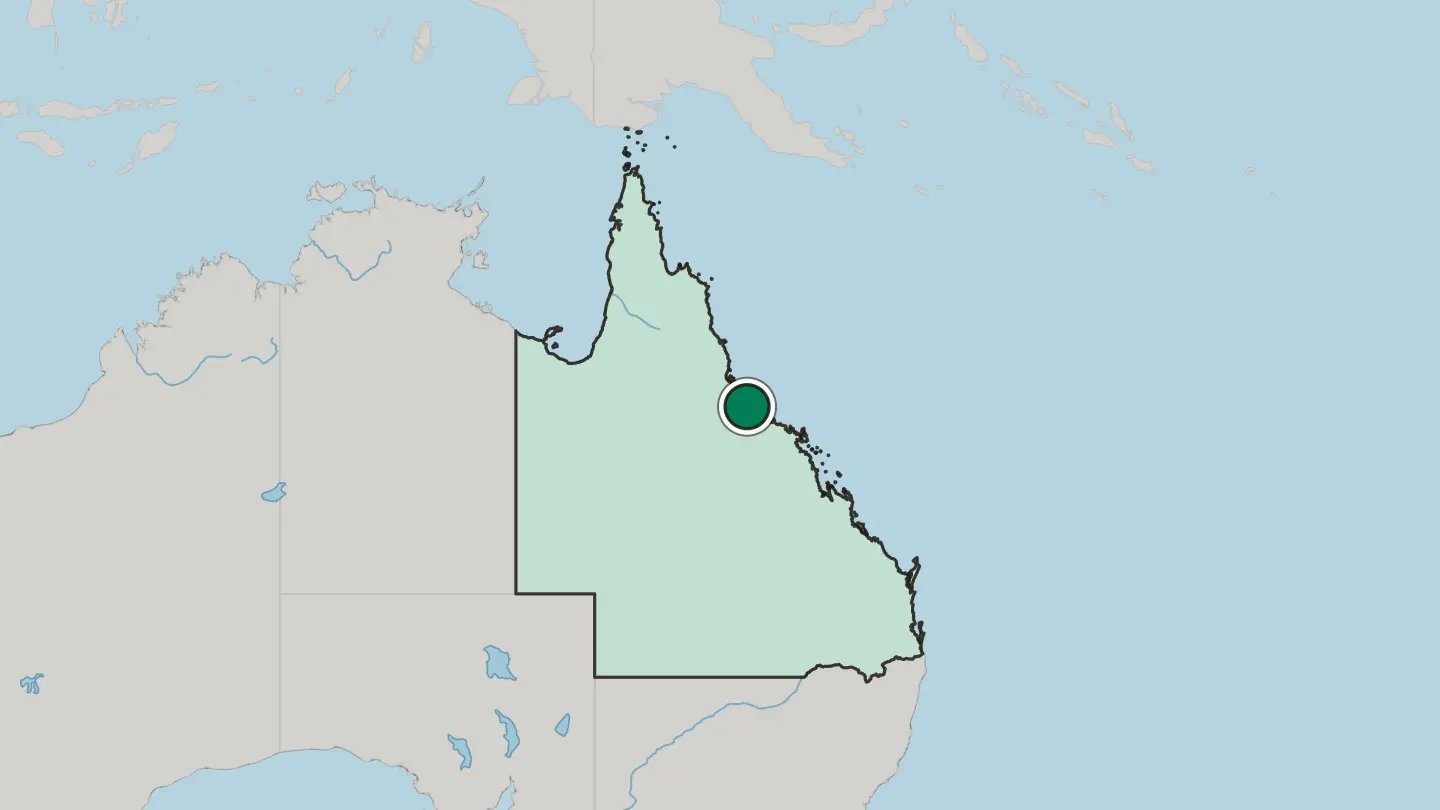 Map of Townsville in Australia