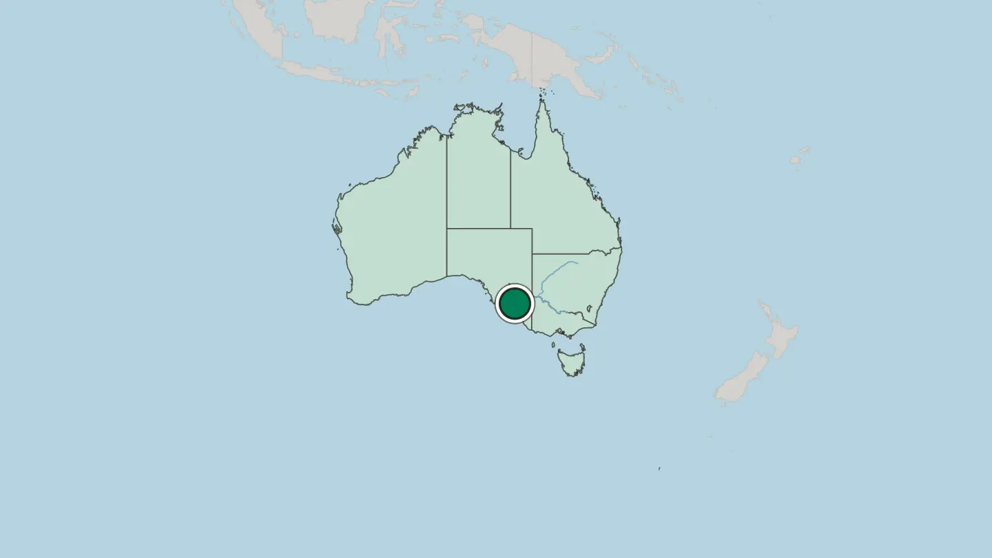 Map of Adelaide in Australia