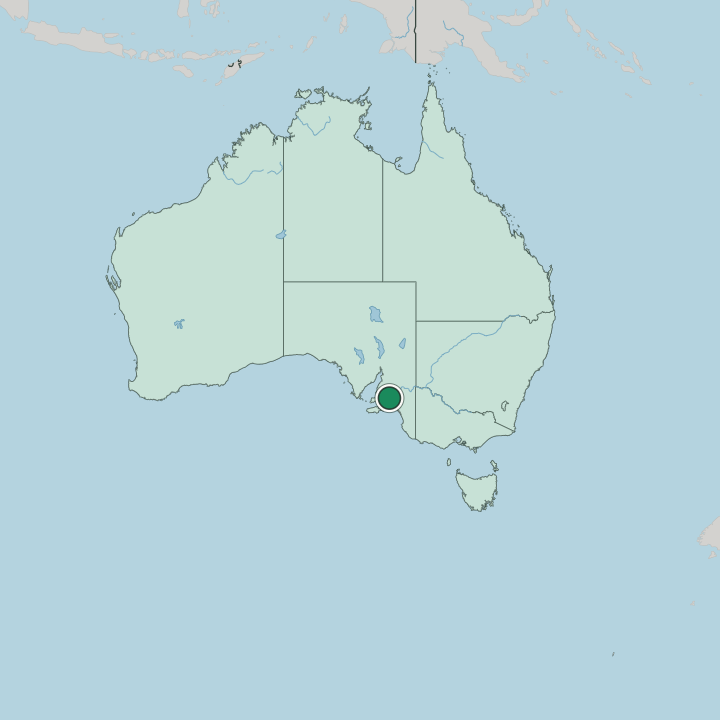 Map showing Adelaide — In Australia