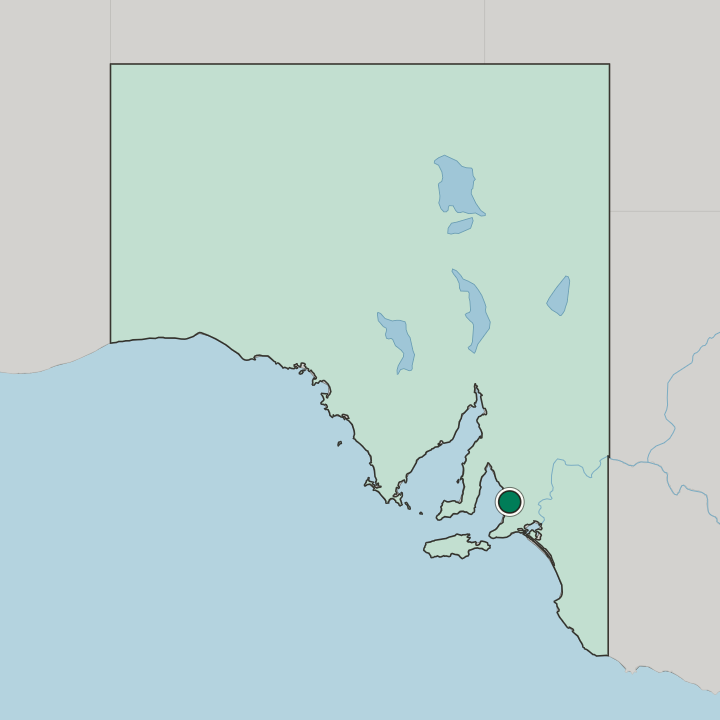 Map showing Christies Beach — In State of South Australia