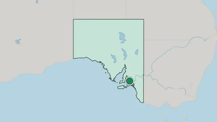 Map of Adelaide in Australia