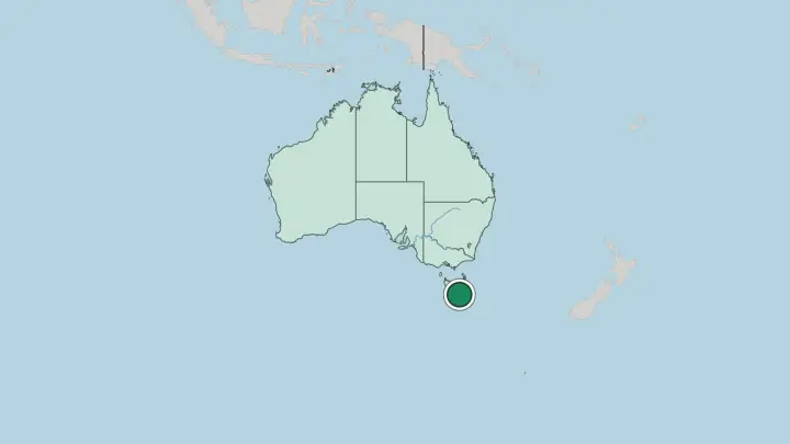 Map of Hobart in Australia