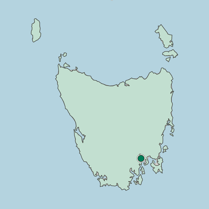 Map showing Hobart — In State of Tasmania