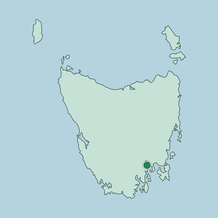 Map showing Hobart — In State of Tasmania