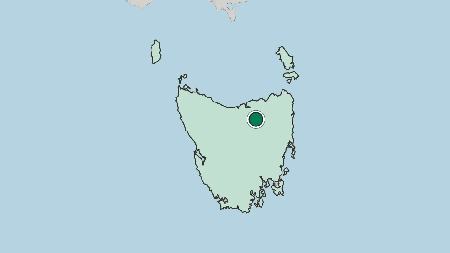 Map of Launceston in Australia