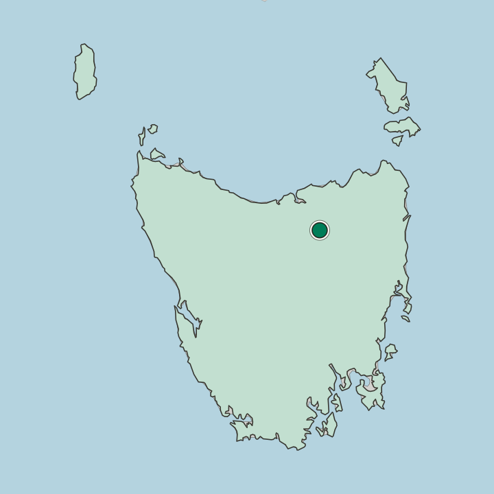 Map showing Launceston — In State of Tasmania
