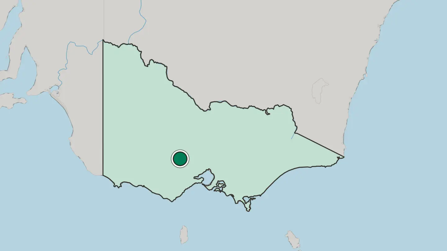 Map of Ballarat in Australia