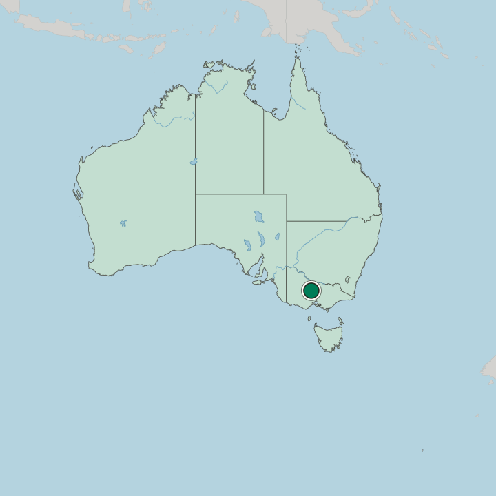 Map showing Bendigo — In Australia
