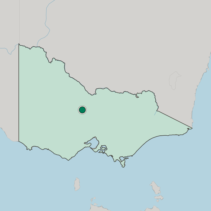 Map showing Bendigo — In State of Victoria