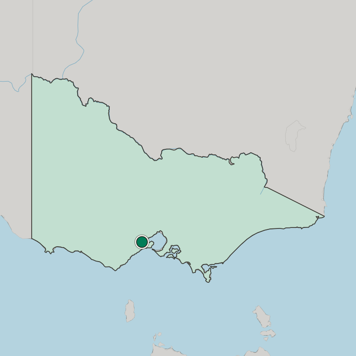 Map showing Geelong — In State of Victoria
