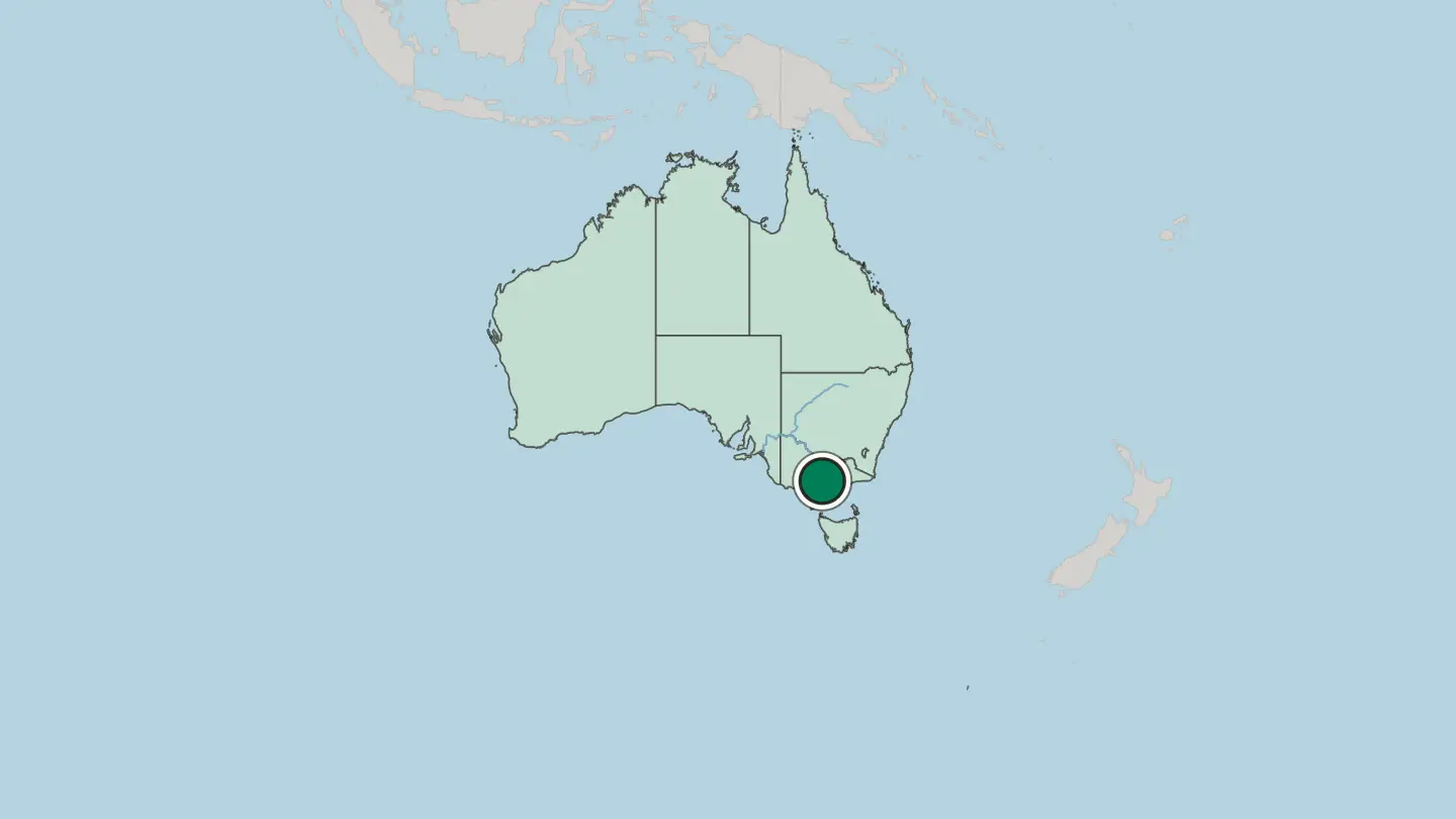 Map of Melbourne in Australia