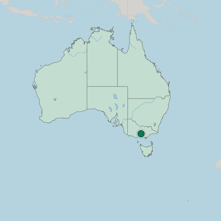 Map showing Melbourne — In Australia