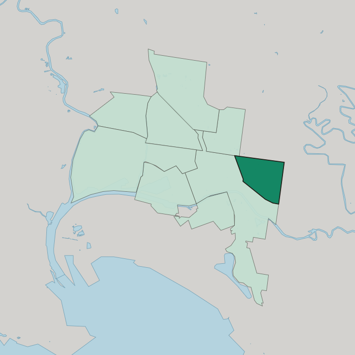 Map showing East Melbourne — In Melbourne