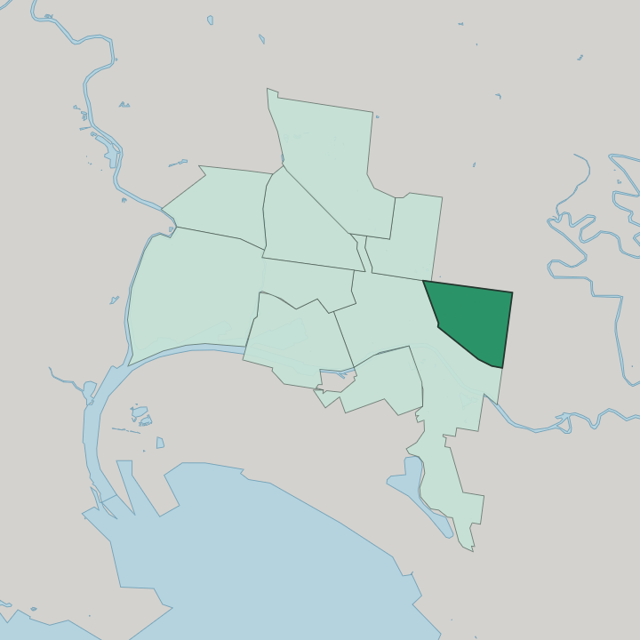 Map showing East Melbourne — In Melbourne