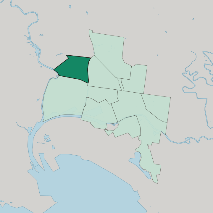 Map showing Kensington — In Melbourne