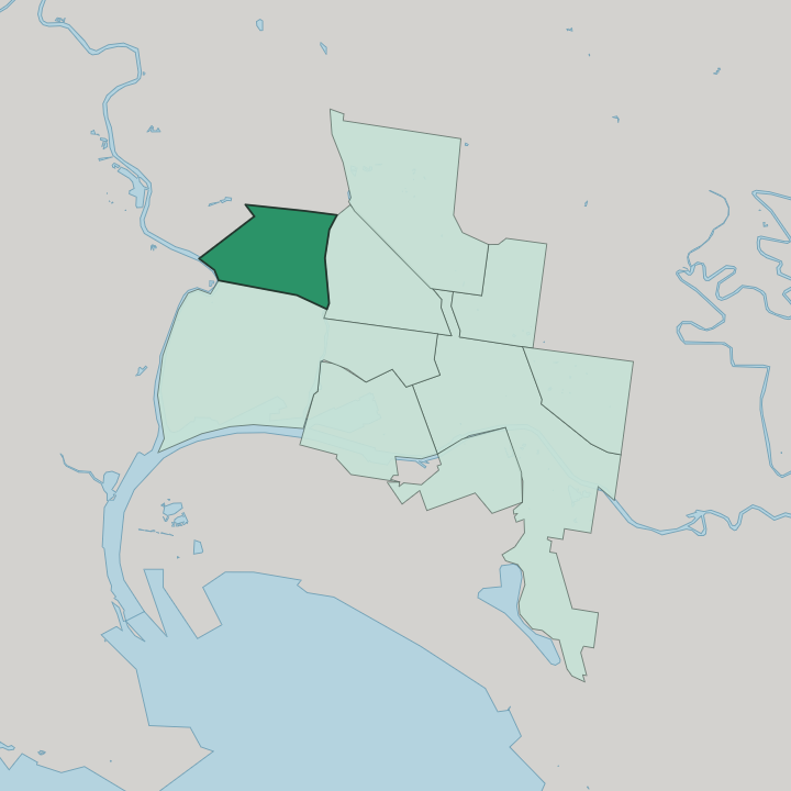 Map showing Kensington — In Melbourne