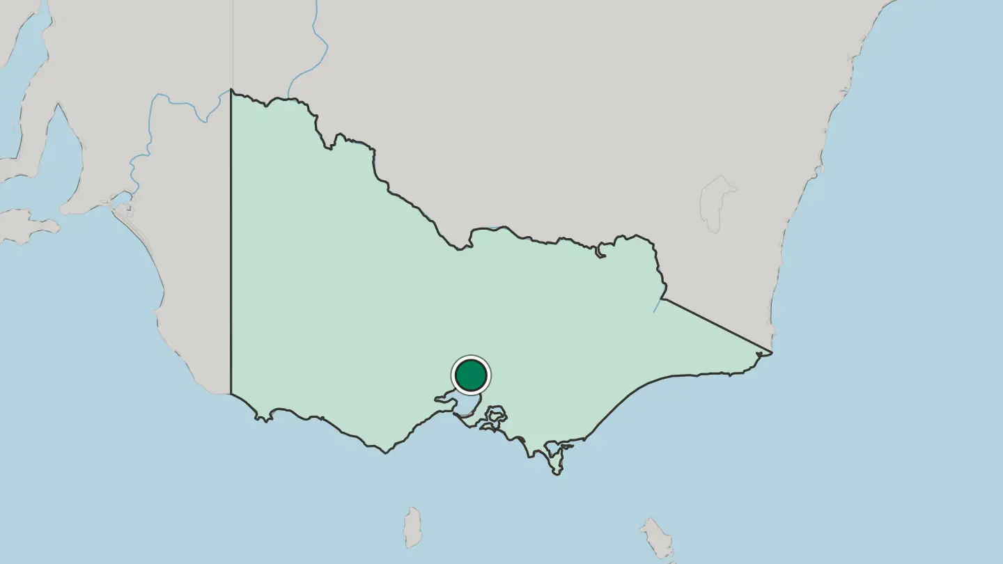 Map of Melbourne in Australia