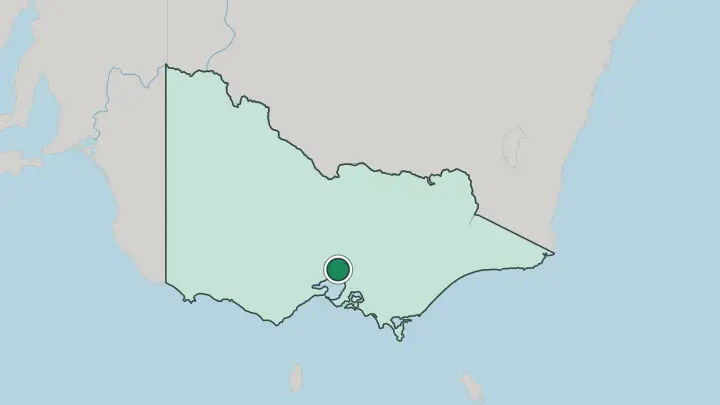 Map of Melbourne in Australia