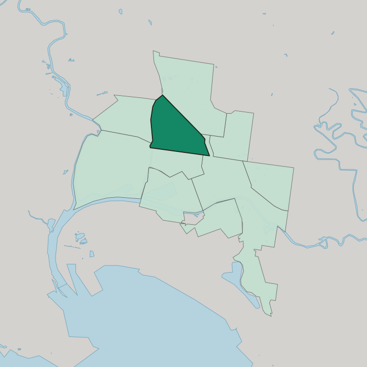 Map showing North Melbourne — In Melbourne