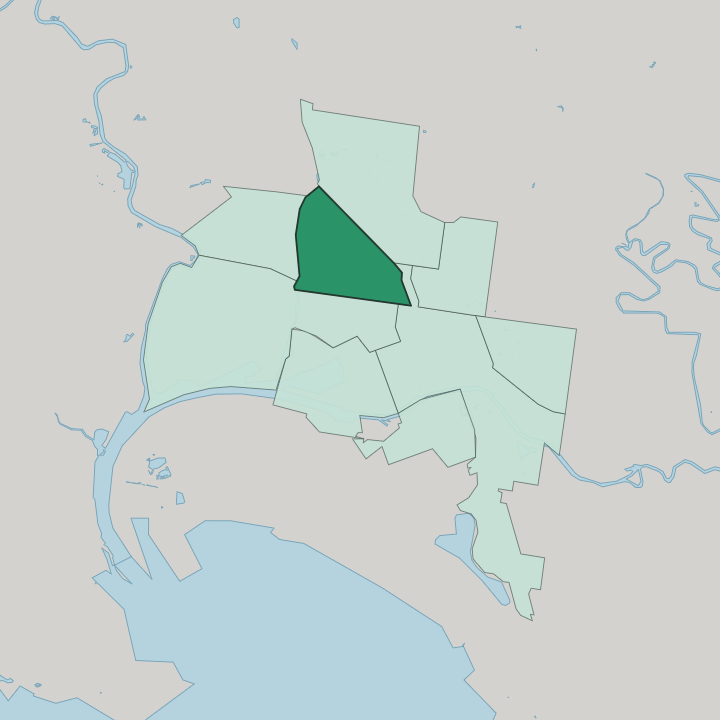 Map showing North Melbourne — In Melbourne