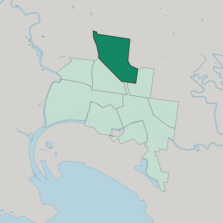 Map showing Parkville — In Melbourne