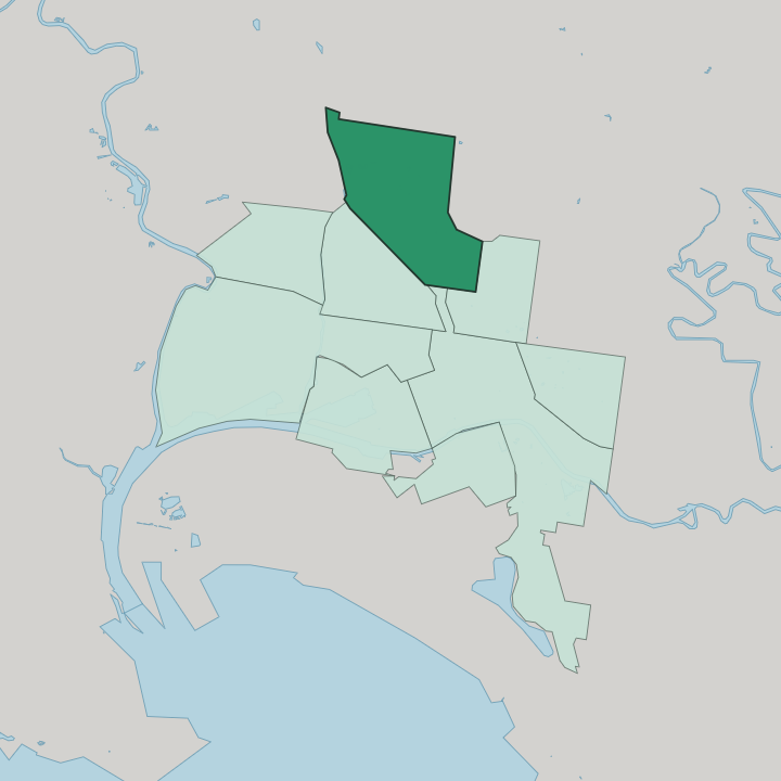 Map showing Parkville — In Melbourne