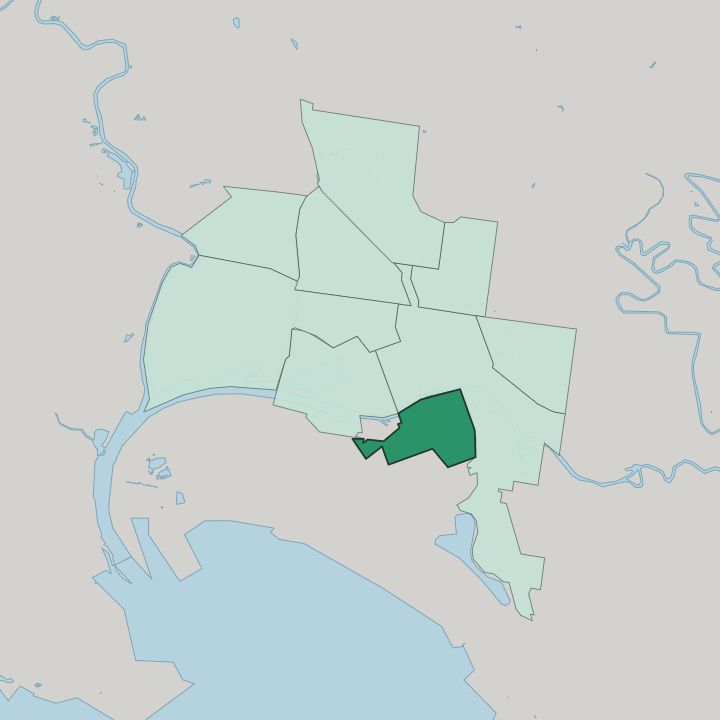 Map showing Southbank — In Melbourne