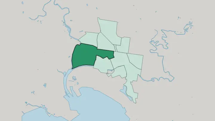 Map of West Melbourne in Melbourne