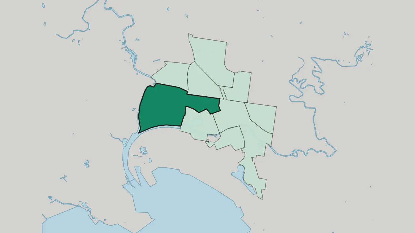 Map of West Melbourne in Melbourne