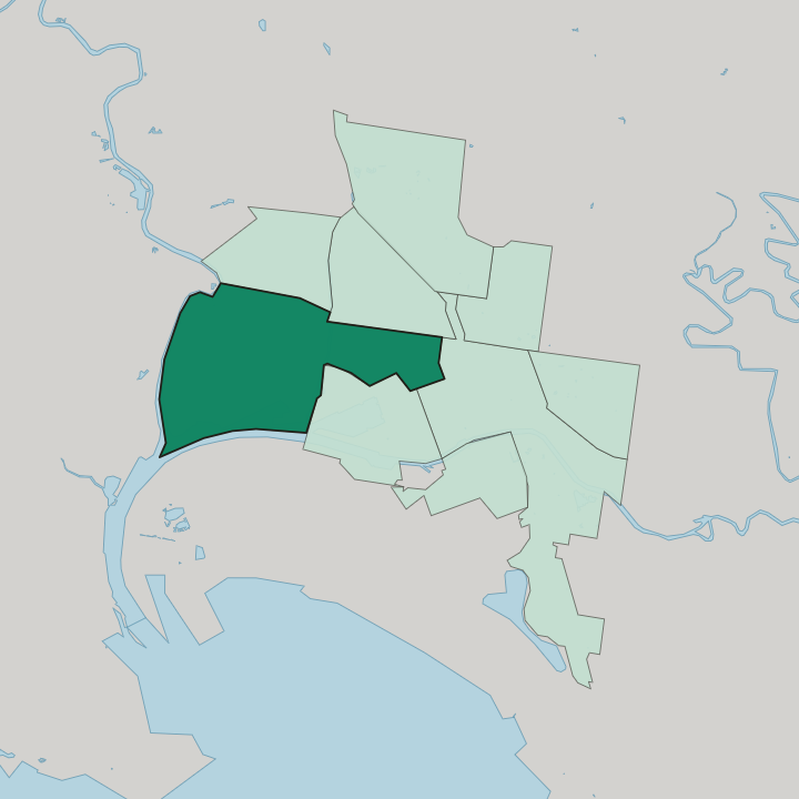 Map showing West Melbourne — In Melbourne