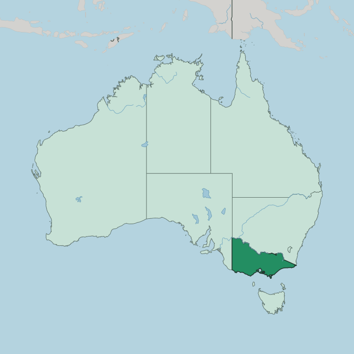 Map showing State of Victoria — In Australia