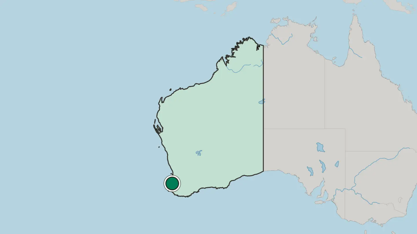 Map of Bunbury in Australia