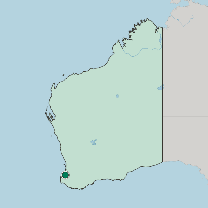 Map showing Bunbury — In State of Western Australia