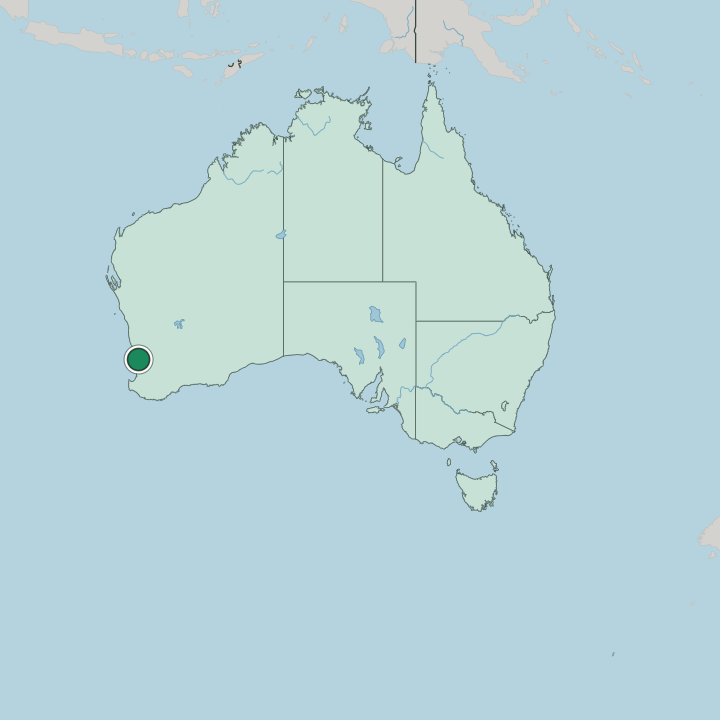 Map showing Perth — In Australia