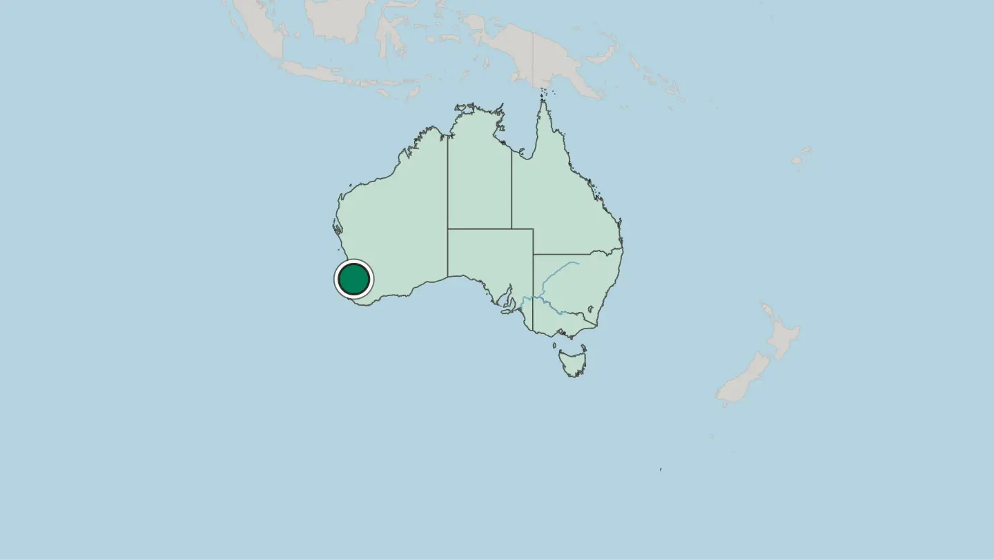 Map of Perth in Australia