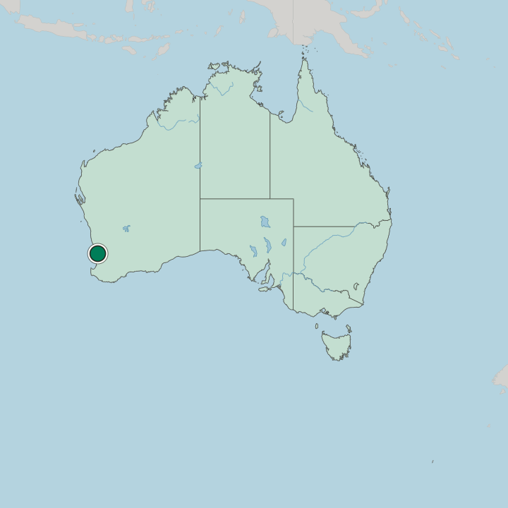 Map showing Perth — In Australia