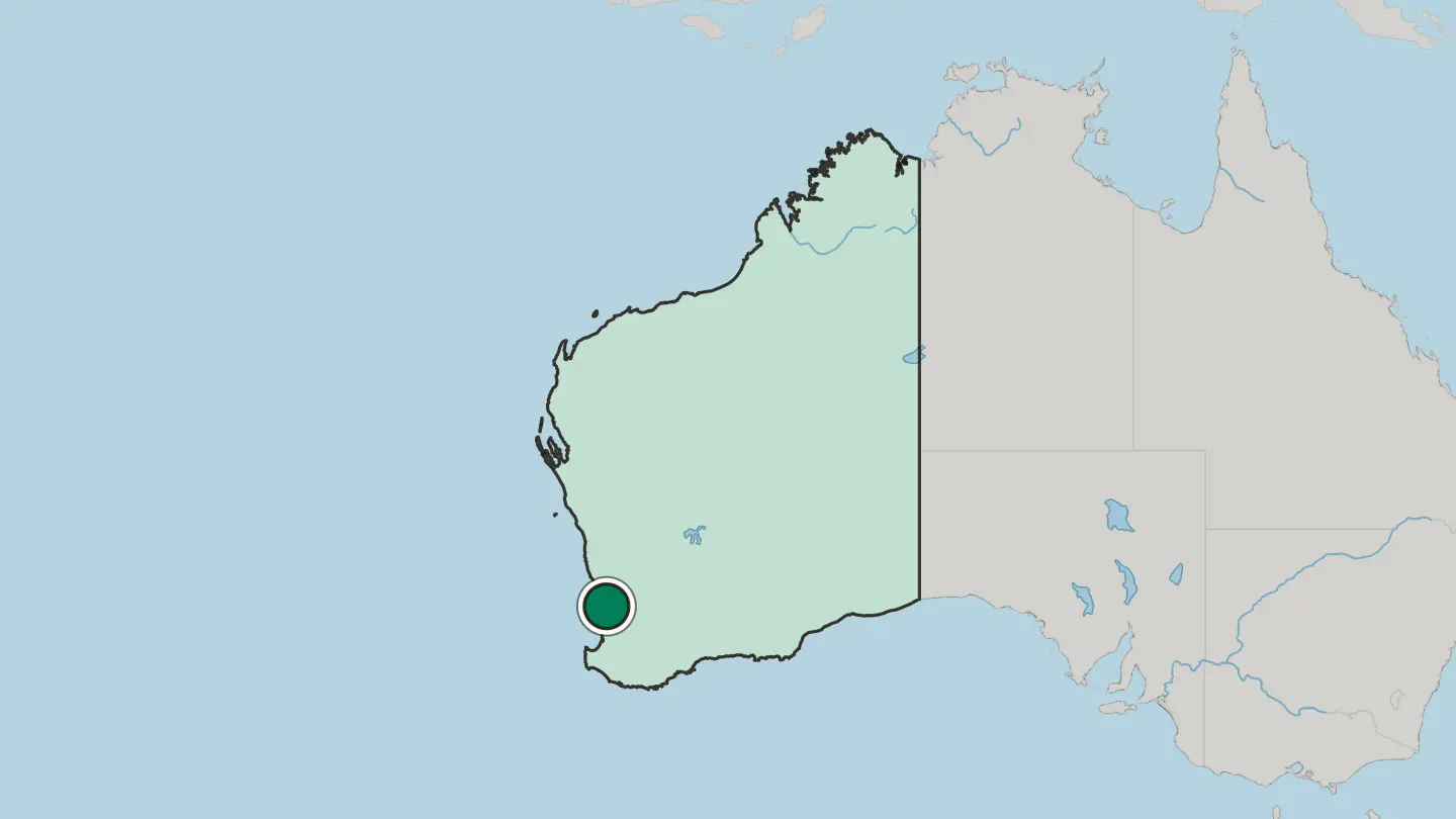 Map of Perth in Australia