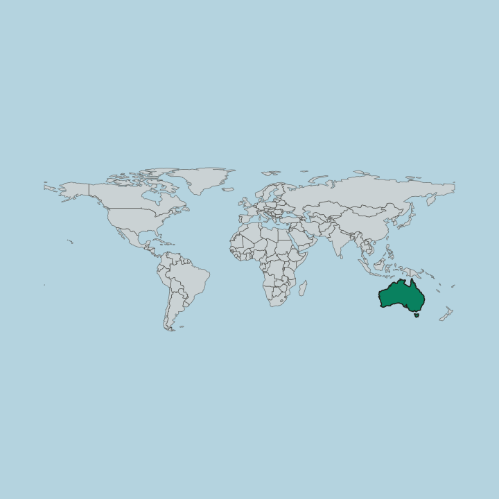 Map showing Australia — Worldwide