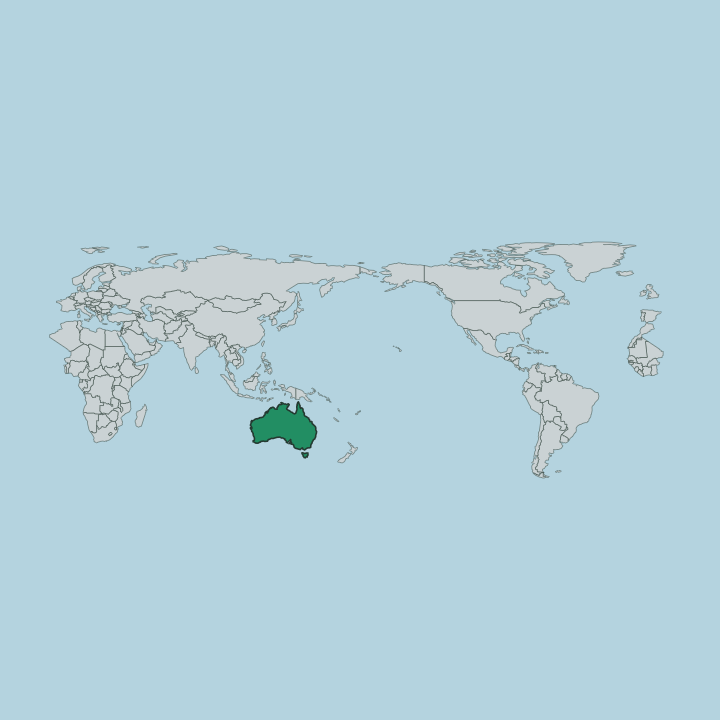 Map showing Australia — Worldwide