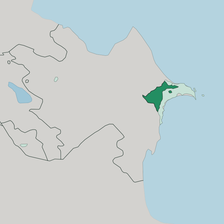 Map showing Absheron Rayon — In Azerbaijan