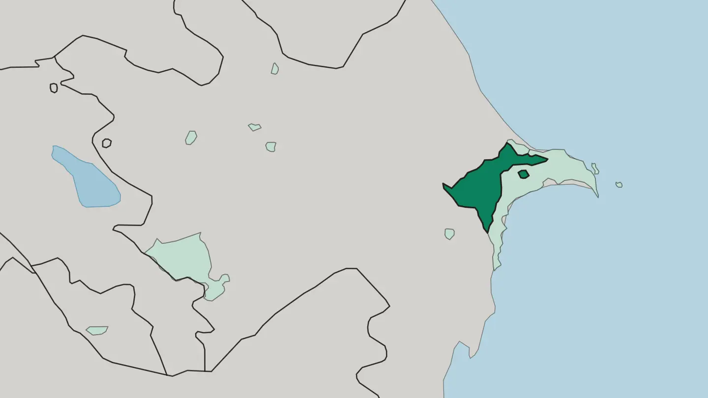 Map of Absheron Rayon in Azerbaijan