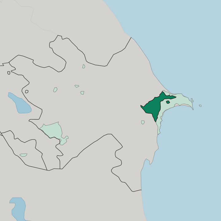 Map showing Absheron Rayon — In Azerbaijan