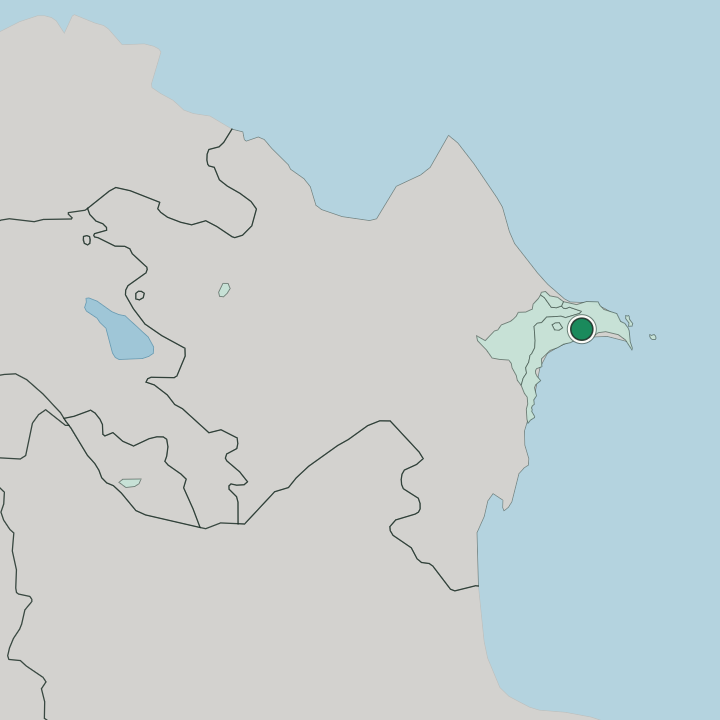 Map showing Baku — In Azerbaijan