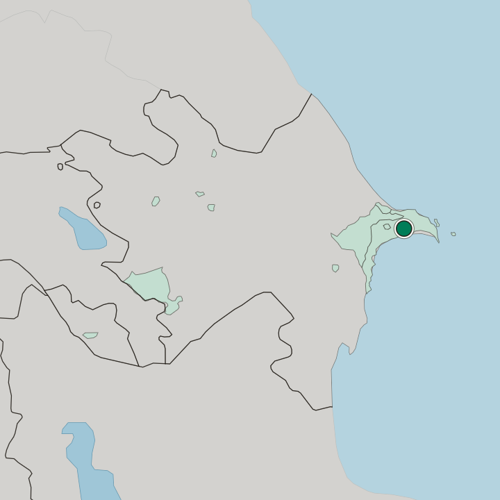 Map showing Baku — In Azerbaijan