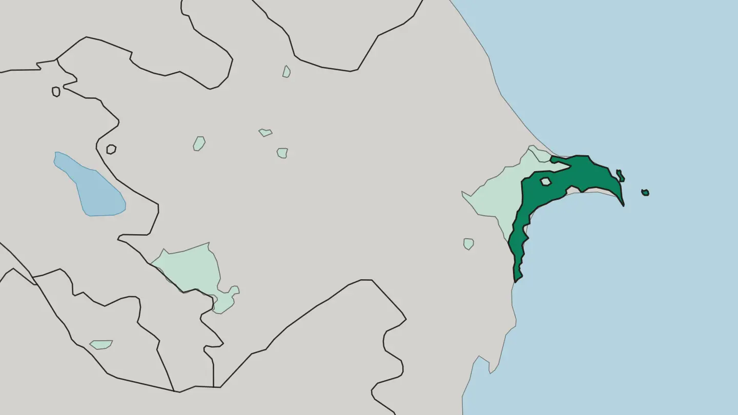 Map of Baku City in Azerbaijan