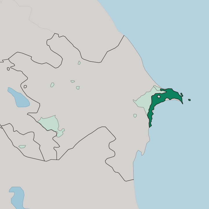 Map showing Baku City — In Azerbaijan